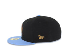 Load image into Gallery viewer, San Diego Padres New Era MLB 59FIFTY 5950 Fitted Cap Hat Black Crown Sky Blue Visor Metallic Brown/Blue Logo El Paso Chihuahua Side Patch
