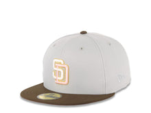 Load image into Gallery viewer, San Diego Padres New Era MLB 59FIFTY 5950 Fitted Cap Hat Gray Crown Brown Visor Glow White/Pink Logo Cathcing Friar Side Patch Pink UV
