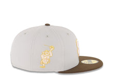 Load image into Gallery viewer, San Diego Padres New Era MLB 59FIFTY 5950 Fitted Cap Hat Gray Crown Brown Visor Glow White/Pink Logo Cathcing Friar Side Patch Pink UV
