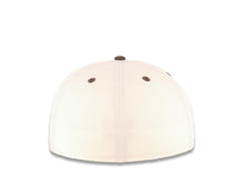 Load image into Gallery viewer, San Diego Padres New Era MLB 59FIFTY 5950 Fitted Cap Hat Cream Crown Light Brown Visor Brown/Orange Script/Text Logo Batterman Batty Side Patch
