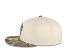 Load image into Gallery viewer, San Diego Padres New Era MLB 59FIFTY 5950 Fitted Cap Hat Cream Crown Real Tree Edge Camo Visor Sky Blue/Black P Logo 25th Anniversary Side Patch
