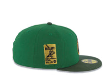 Load image into Gallery viewer, Chicago Cubs New Era MLB 59FIFTY 5950 Fitted Cap Hat Green Crown Green Visor Metallic Brown/Blue/Green Logo Be Alert For Foul Balls Side Patch
