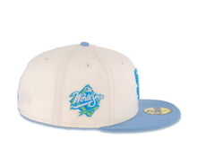 Load image into Gallery viewer, San Diego Padres New Era MLB 59FIFTY 5950 Fitted Cap Hat Cream Crown Sky Blue Visor Blue/Cardinal Blue Logo 1998 World Series Side Patch Gray UV
