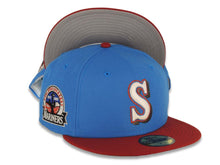 Load image into Gallery viewer, Seattle Mariners New Era MLB 59FIFTY 5950 Fitted Cap Hat Royal Blue Crown Red Visor Glow White/Metallic Red Logo 30th Anniversary Side Patch Gray UV
