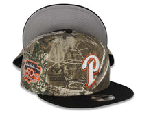 Load image into Gallery viewer, San Diego Padres New Era MLB 9FIFTY 950 Snapback Cap Hat Real Tree Edge Camo Crown Black Visor Glow White Orange Logo 50th Anniversary Side Patch
