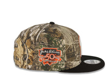 Load image into Gallery viewer, San Diego Padres New Era MLB 9FIFTY 950 Snapback Cap Hat Real Tree Edge Camo Crown Black Visor Glow White Orange Logo 50th Anniversary Side Patch
