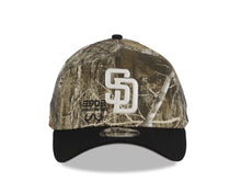 Load image into Gallery viewer, (Glow In The Dark) San Diego Padres New Era MLB 9FORTY 940 Adjustable A-Frame Cap Hat Real Tree Edge Camo Crown Black Visor Glow White Logo Side Batty
