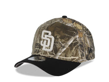 Load image into Gallery viewer, (Glow In The Dark) San Diego Padres New Era MLB 9FORTY 940 Adjustable A-Frame Cap Hat Real Tree Edge Camo Crown Black Visor Glow White Logo Side Batty
