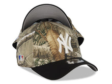 Load image into Gallery viewer, (Glow In The Dark) New York Yankees New Era MLB 9FORTY 940 Adjustable A-Frame Cap Hat Real Tree Edge Camo Crown Black Visor Glow White Logo Side Batty
