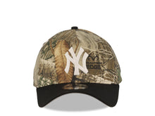 Load image into Gallery viewer, (Glow In The Dark) New York Yankees New Era MLB 9FORTY 940 Adjustable A-Frame Cap Hat Real Tree Edge Camo Crown Black Visor Glow White Logo Side Batty
