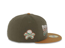 Load image into Gallery viewer, San Diego Padres New Era MLB 59FIFTY 5950 Fitted Cap Hat Olive Crown Brown Visor Cream/Metallic Brown/Green Gradient Logo El Paso Chihuahua Side Patch
