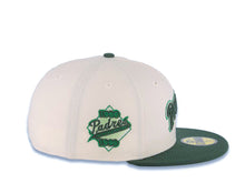 Load image into Gallery viewer, San Diego Padres New Era MLB 59FIFTY 5950 Fitted Cap Hat Cream Crown Green Visor Green/Metallic Green Script Logo 30th Anniversary Side Patch
