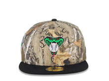 Load image into Gallery viewer, Arizona Diamondbacks New Era MLB 59FIFTY 5950 Fitted Cap Hat Real Tree Edge Camo Crown Black Visor Metallic Green/White Logo 1998 Inaugural Season Side Patch Gray UV
