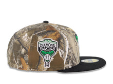 Load image into Gallery viewer, Arizona Diamondbacks New Era MLB 59FIFTY 5950 Fitted Cap Hat Real Tree Edge Camo Crown Black Visor Metallic Green/White Logo 1998 Inaugural Season Side Patch Gray UV
