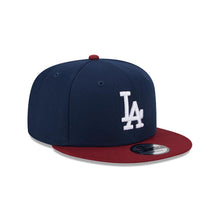 Load image into Gallery viewer, (Youth) Los Angeles Dodgers New Era MLB 9FIFTY 950 Kid Snapback Cap Hat Navy Blue Crown Maroon Visor White Logo (2-Tone Color Pack)

