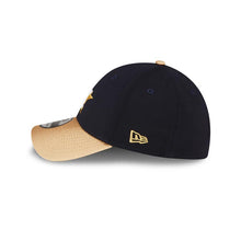 Load image into Gallery viewer, Houston Astros New Era MLB 39THIRTY 3930 Flexfit Cap Hat Navy Blue Crown Gold Visor Metallic Gold/White Logo 2022 World Series Champions Side Patch
