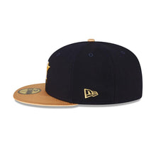 Load image into Gallery viewer, Houston Astros New Era MLB 59FIFTY 5950 Fitted Cap Hat Navy Blue Crown Gold Visor White/Metallic Gold Logo 2022 World Series Champions Side Patch
