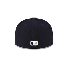 Load image into Gallery viewer, Houston Astros New Era MLB 59FIFTY 5950 Fitted Cap Hat Navy Blue Crown Gold Visor White/Metallic Gold Logo 2022 World Series Champions Side Patch
