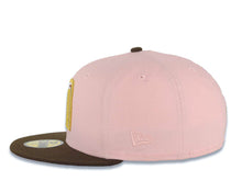 Load image into Gallery viewer, Mexico New Era WBC World Baseball Classic 59FIFTY 5950 Fitted Cap Hat Pink Crown Brown Visor White/Metallic Gold/Brown Logo Rose Side Patch Gray UV
