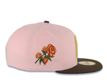 Load image into Gallery viewer, Mexico New Era WBC World Baseball Classic 59FIFTY 5950 Fitted Cap Hat Pink Crown Brown Visor White/Metallic Gold/Brown Logo Rose Side Patch Gray UV
