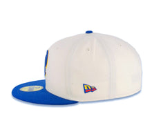 Load image into Gallery viewer, San Diego Padres New Era MLB 59FIFTY 5950 Fitted Cap Hat Cream Crown Royal Blue Visor Royal Blue/Red/Yellow Logo 1998 World Series Side Patch Gray UV
