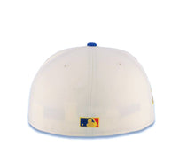 Load image into Gallery viewer, San Diego Padres New Era MLB 59FIFTY 5950 Fitted Cap Hat Cream Crown Royal Blue Visor Royal Blue/Red/Yellow Logo 1998 World Series Side Patch Gray UV
