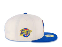 Load image into Gallery viewer, San Diego Padres New Era MLB 59FIFTY 5950 Fitted Cap Hat Cream Crown Royal Blue Visor Royal Blue/Red/Yellow Logo 1998 World Series Side Patch Gray UV
