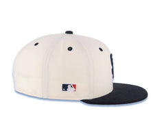 Load image into Gallery viewer, San Diego Padres New Era MLB 59FIFTY 5950 Fitted Cap Hat Cream Crown Black Visor Black/White Logo Batterman Batty Side Patch Gray UV
