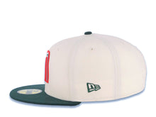 Load image into Gallery viewer, Mexico New Era WBC World Baseball Classic 59FIFTY 5950 Fitted Cap Hat Cream Crown Dark Green Visor White/Dark Green/Red Logo Mexico Flag Side Patch
