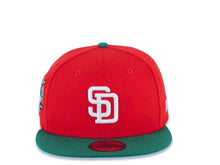 Load image into Gallery viewer, San Diego Padres New Era MLB 59FIFTY 5950 Fitted Cap Hat Red Crown Green Visor White Logo 40th Anniversary Side Patch Gray UV
