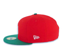 Load image into Gallery viewer, San Diego Padres New Era MLB 59FIFTY 5950 Fitted Cap Hat Red Crown Green Visor White Logo 40th Anniversary Side Patch Gray UV
