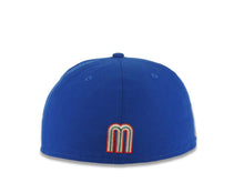 Load image into Gallery viewer, Mexico New Era WBC World Baseball Classic 59FIFTY 5950 Fitted Cap Hat Royal Blue Crown Black Visor Team Color Logo Mexico Flag Side Patch
