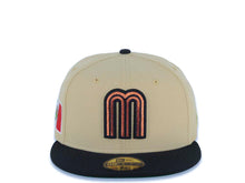 Load image into Gallery viewer, Mexico New Era WBC World Baseball Classic 59FIFTY 5950 Fitted Cap Hat Vegas Gold Crown Black Visor Metallic Brown/Black Logo Mexico Flag Side Patch Green UV
