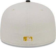 Load image into Gallery viewer, Chicago White Sox New Era MLB 59FIFTY 5950 Fitted Cap Hat Stone Crown Black Visor Metallic Gold Logo 95th Anniversary Side Patch Gray UV
