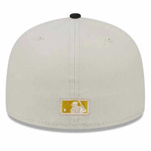 Load image into Gallery viewer, San Diego Padres New Era MLB 59FIFTY 5950 Fitted Cap Hat Stone Crown Black Visor Gold/Black Logo 40th Anniversary Side Patch Gray UV
