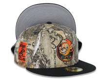 Load image into Gallery viewer, Chicago Cubs New Era MLB 59FIFTY 5950 Fitted Cap Hat Real Tree Edge Camo Crown Black Visor Dark Brown/Orange Logo Be Alert For Foul Balls Side Patch
