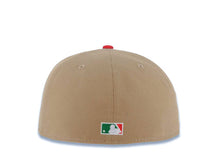 Load image into Gallery viewer, San Diego Padres New Era MLB 59FIFTY 5950 Fitted Cap Hat Khaki Crown Red Visor Green/White/Red Logo Mexico Flag Side Patch
