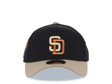 Load image into Gallery viewer, San Diego Padres New Era MLB 9FORTY 940 Adjustable Cap Hat Black Crown Wheat Visor Team Color Logo 25th Anniversary Side Patch
