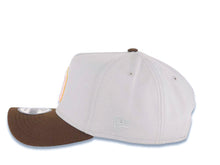 Load image into Gallery viewer, San Diego Padres New Era MLB 9FORTY 940 Adjustable A-Frame Cap Hat Gray Crown Brown Visor Glow White/Pink/Metallic Gold Logo Catching Friar Side Patch
