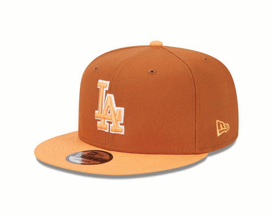 Los Angeles Dodgers New Era MLB 9FIFTY 950 Snapback Cap Hat Dark Orange Crown Orange Visor Orange/White Logo (2-Tone Color Pack)