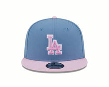 Load image into Gallery viewer, Los Angeles Dodgers New Era MLB 9FIFTY 950 Snapback Cap Hat Dark Sky Blue Crown Pink Visor Pink/White Logo (2-Tone Color Pack)
