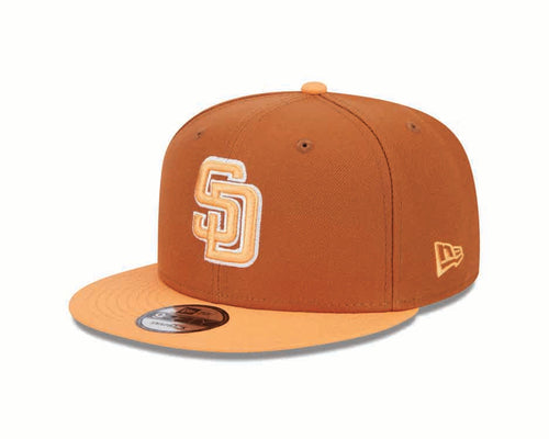 (Youth) San Diego Padres New Era MLB 9FIFTY 950 Kid Snapback Cap Hat Dark Orange Crown Orange Visor Orange/White Logo (2-Tone Color Pack)