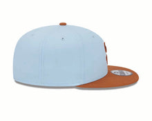 Load image into Gallery viewer, (Youth) San Diego Padres New Era MLB 9FIFTY 950 Kid Snapback Cap Hat Dark Sky Blue Crown Dark Orange Visor Dark Orange Logo (2-Tone Color Pack)
