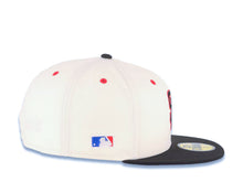 Load image into Gallery viewer, San Diego Padres New Era MLB 59FIFTY 5950 Fitted Cap Hat Cream Crown Black Visor Black/Red Logo Batterman Batty Side Patch Gray Logo
