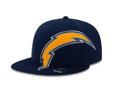 San Diego Chargers Reebok NFL Fitted Cap Hat Navy Crown/Visor Team Color Superlogo Big Large Logo