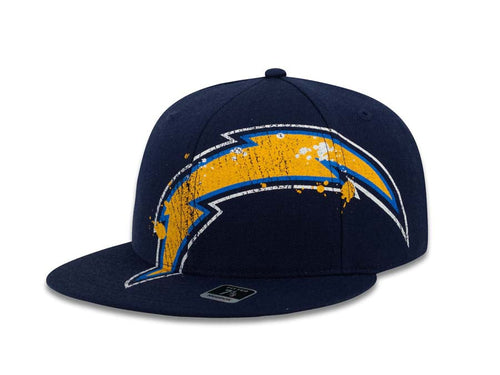 San Diego Chargers Reebok NFL Fitted Cap Hat Navy Crown/Visor Team Color Superlogo Big Large Screen Printed Logo