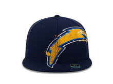 Load image into Gallery viewer, San Diego Chargers Reebok NFL Fitted Cap Hat Navy Crown/Visor Team Color Superlogo Big Large Screen Printed Logo
