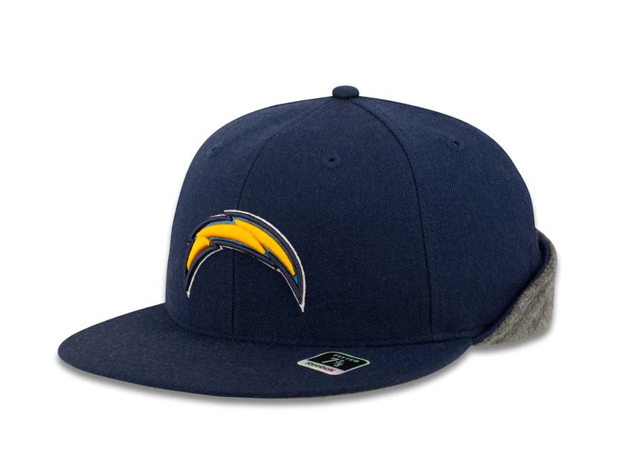 San Diego Chargers Reebok NFL Fitted Cap Hat Navy Crown/Visor Team Color Logo With Ear Band