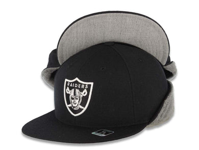 Oakland Raiders Reebok NFL Fitted Cap Hat Black Crown/Visor Team Color Logo With Ear Band