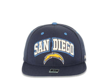 Load image into Gallery viewer, San Diego Chargers Reebok NFL Fitted Cap Hat Navy Blue Crown/Visor Team Color Text Arch Logo
